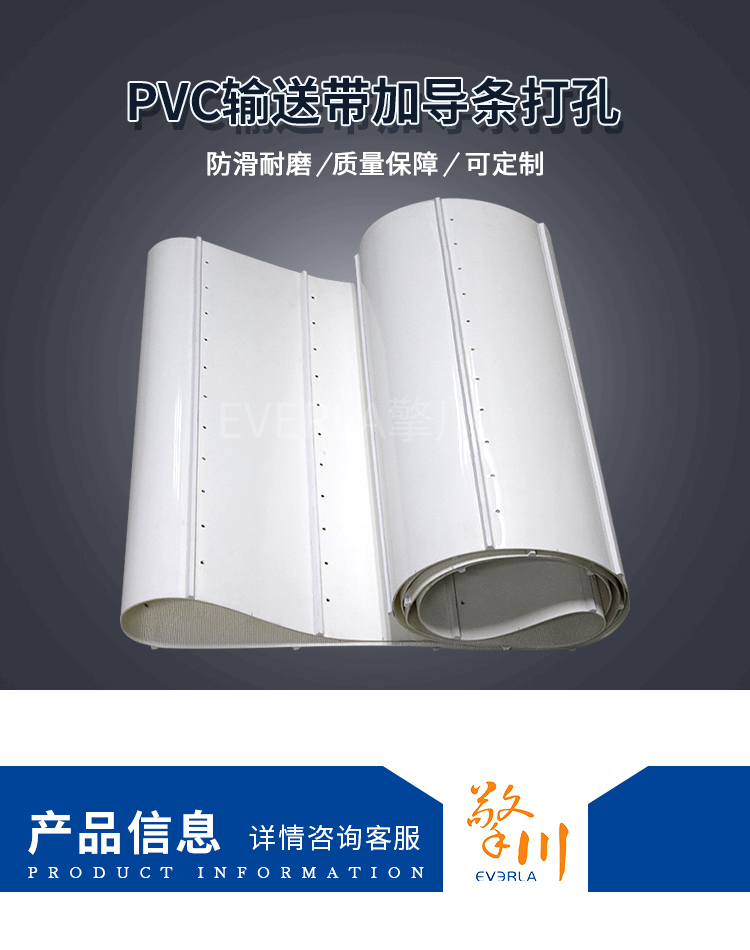 pvc輸送帶加導(dǎo)條打孔<a href='http://m.hookf.cn/shusongdai/shipin/' target='_blank'><u>食品輸送帶</u></a>細(xì)節(jié)圖1